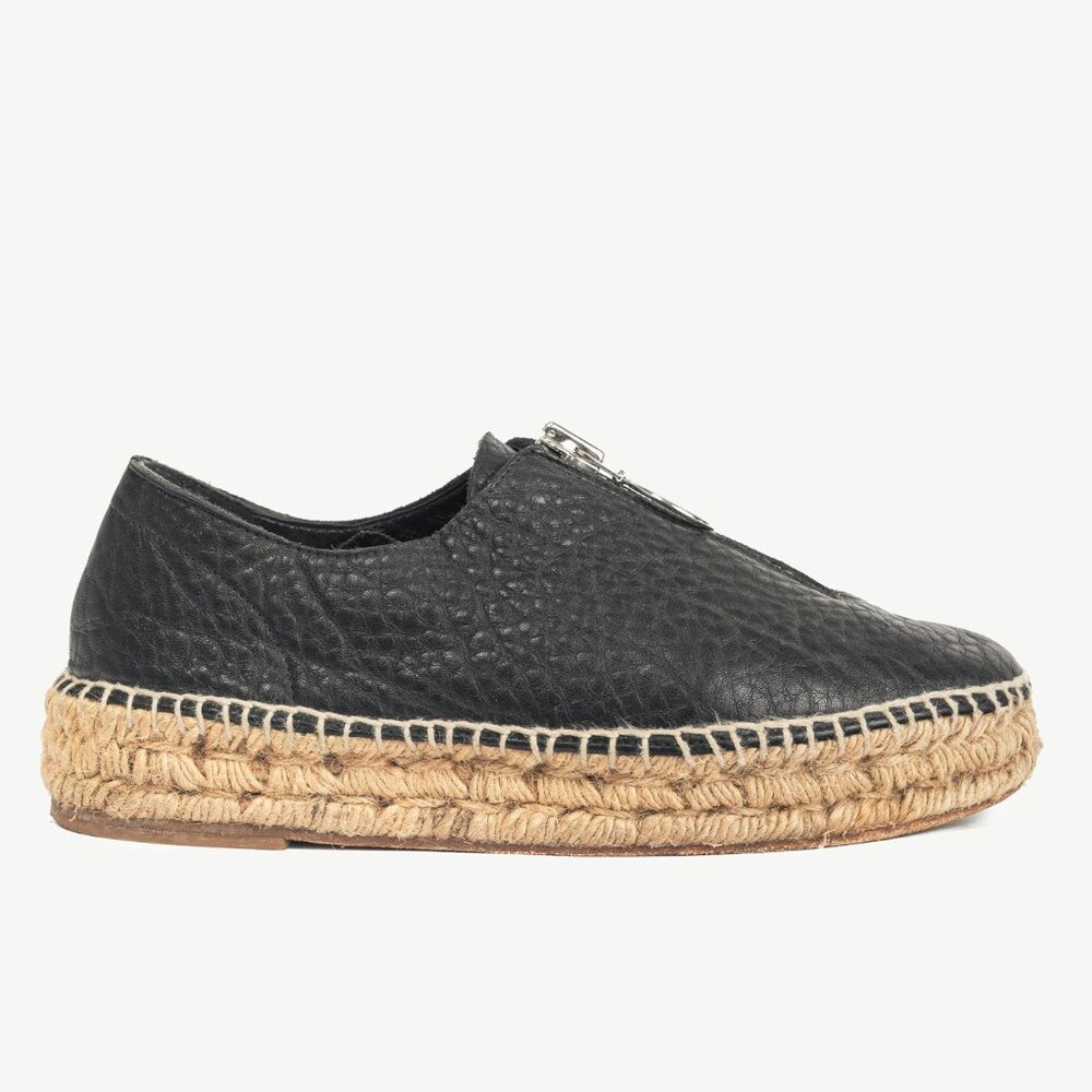 Alexander Wang Devon Black Leather Espadrille Sneakers